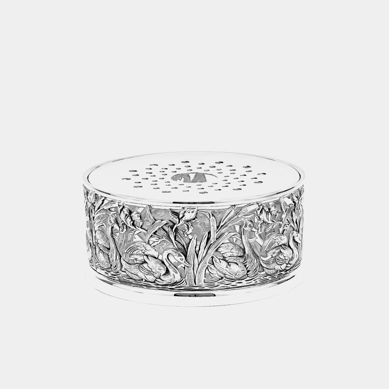 Dish Warmer with Swans Decorations, Silver-plated-ANTORINI®