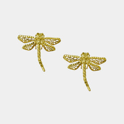 Silver Dragonfly Earrings, Silver 925/1000, 2,52 g, gold-plated-ANTORINI®