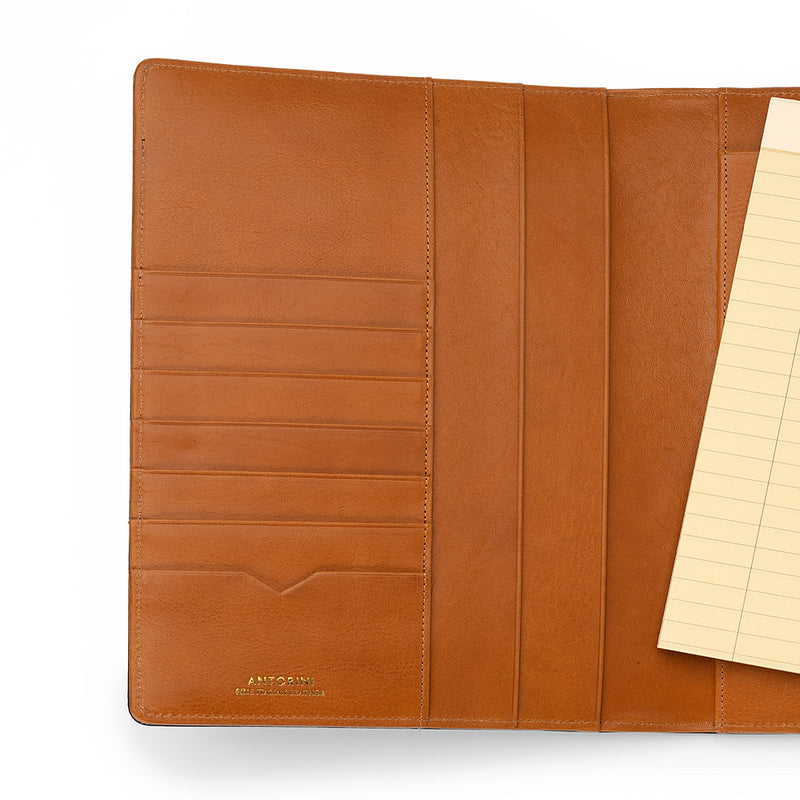 Leather A5 Padfolio in Dark Brown and Cognac with Note Pad-ANTORINI®