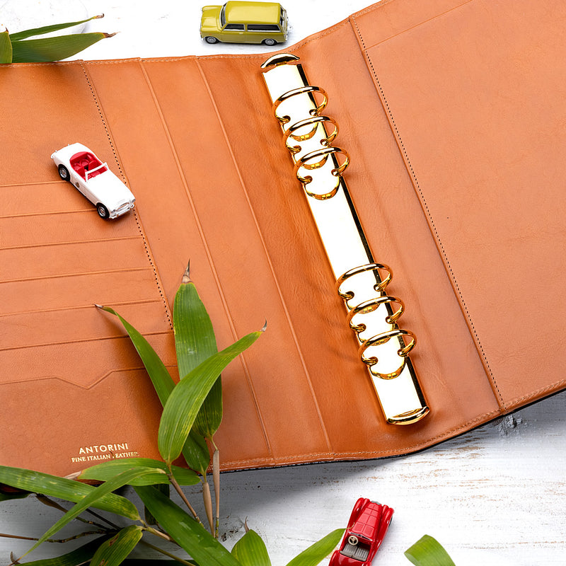 Leather Manager A5 Agenda in Black and Cognac-ANTORINI®