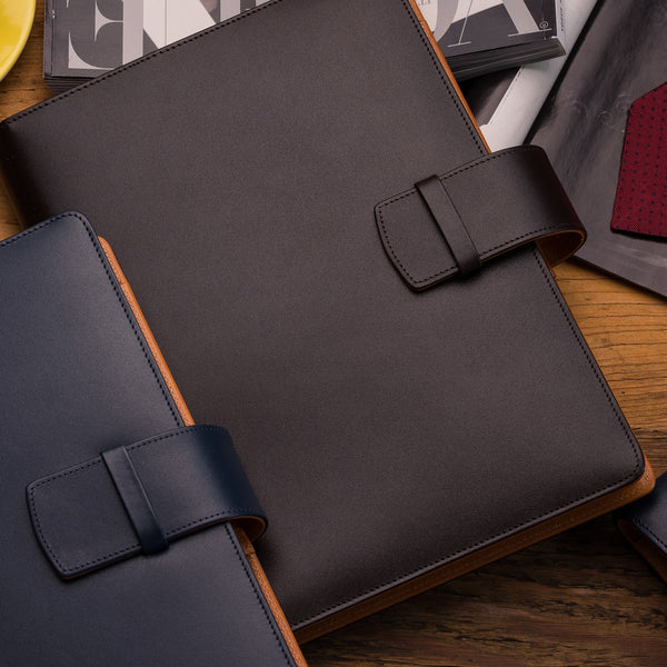 Leather Manager A5 Agenda in Black and Cognac-ANTORINI®