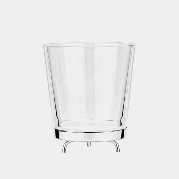 Glass Vase With Silver Plated Bottom & Feet-ANTORINI®