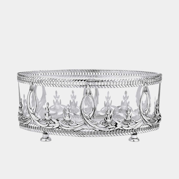 Decorative Glass Bowl Corona, Silver-plated-ANTORINI®