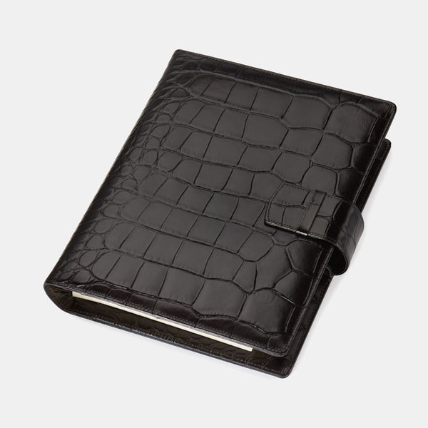 Leather Manager A5 Organiser in Black Croc, 2026 – ANTORINI®