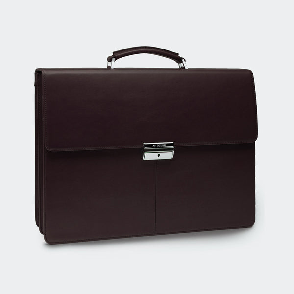 Leather Briefcase in Brown-ANTORINI®