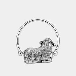 Rotation Baby Rattle Lamb, silver-plated-ANTORINI®