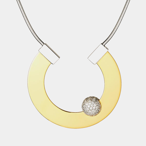 Silver Necklace SPACE, Silver 925/1000, 40 g, Gold-plated-ANTORINI®