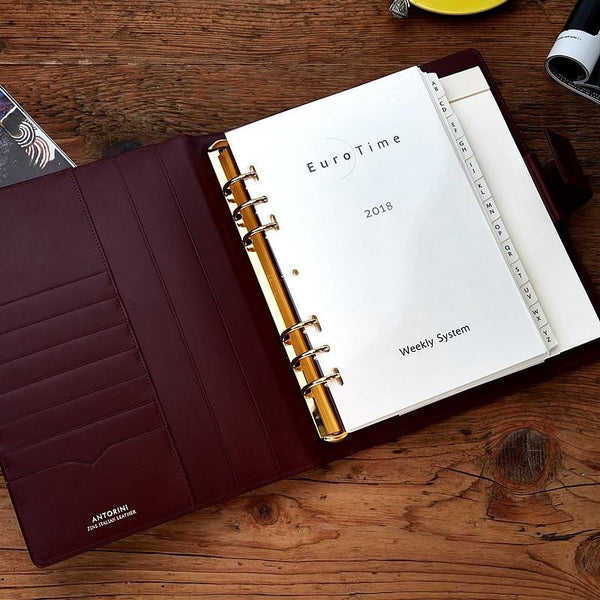 Leather Manager A5 Organiser in Burgundy