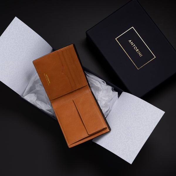 Men's Wallet ANTORINI in Black and Cognac-ANTORINI®