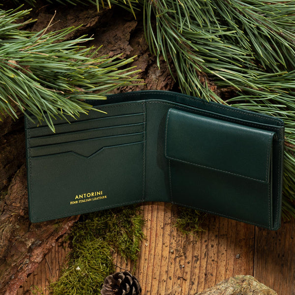 Men's leather wallet ANTORINI Nature Collection, Green-ANTORINI®