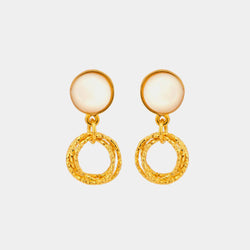 Silver Earrings With Pearl, Silver 925/1000, 3,2 g, gold-plated-ANTORINI®