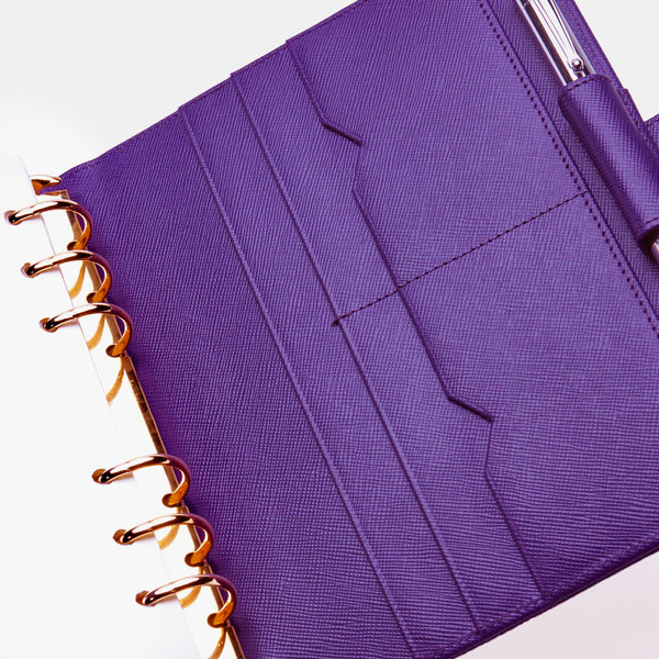 Leather Manager A6 Agenda in Purple Saffiano-ANTORINI®