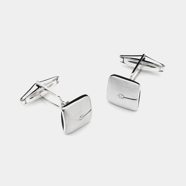 Men's Square Silver Cufflinks, 925/1000, 12 g-ANTORINI®