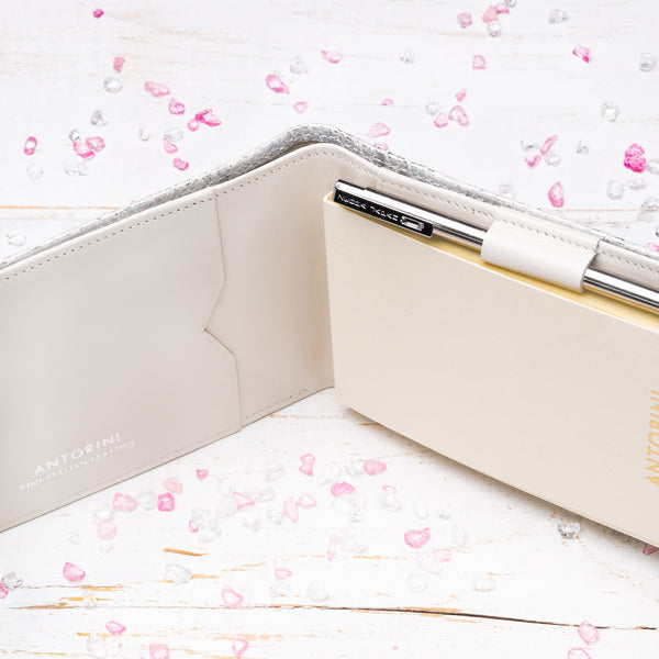 Pocket Memo Pad in Silver and Ivory-ANTORINI®