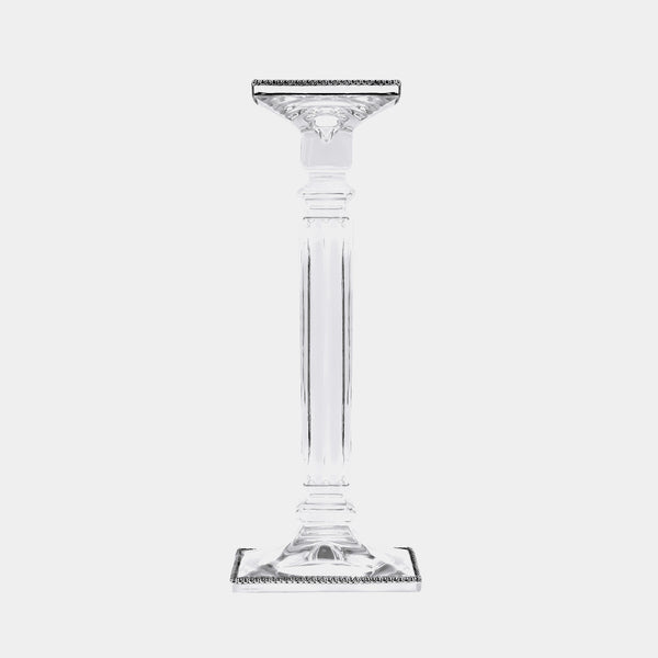 Glass Candlestick with Silves Plated Decoration-ANTORINI®