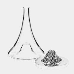 Crystal Decanter Carafe Wine & Grapes, Silver-Plated-ANTORINI®