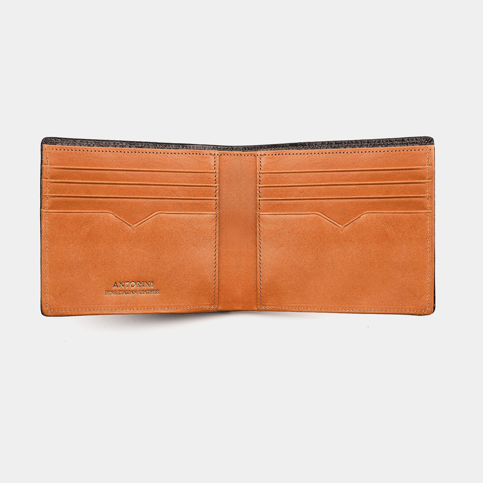Men's leather wallet ANTORINI Nature Collection, Green Cognac, 8cc