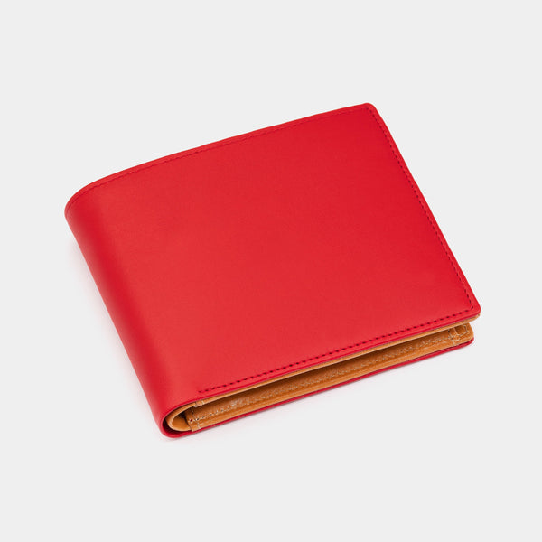 Men's Leather Wallet in Red and Cognac-ANTORINI®