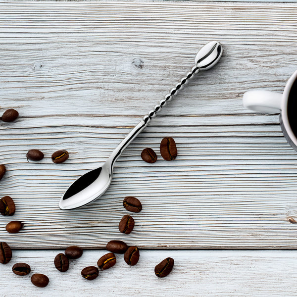 Coffee spoon with coffee bean motif, silver 925/1000, 8 g