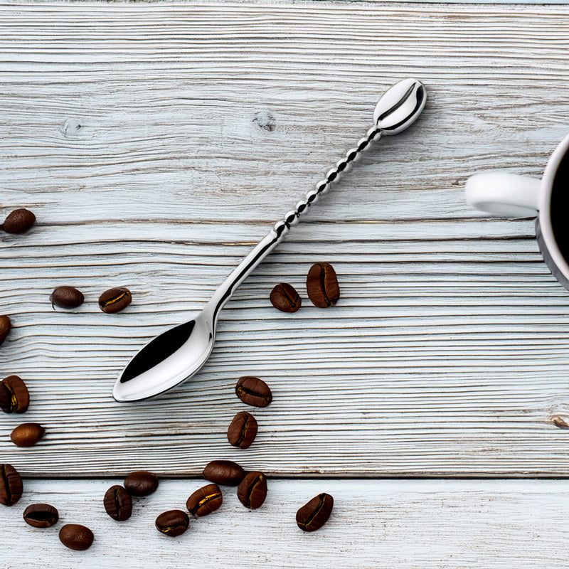 Coffee spoon with coffee bean motif, silver 925/1000, 8 g