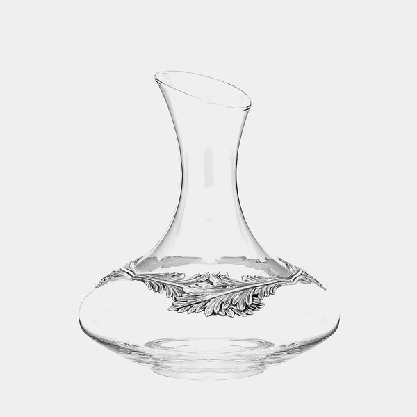 Glass Decanter Carafe Emperor, Silver-Plated