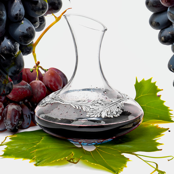 Glass Decanter Carafe Emperor, Silver-Plated