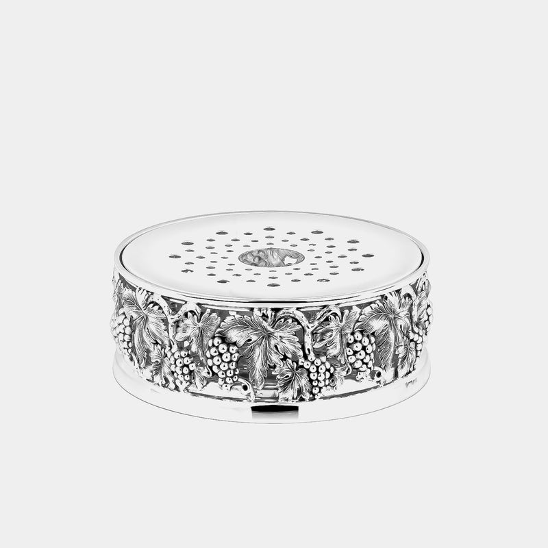 Dish Warmer with Grapes Decorations, Silver-plated-ANTORINI®