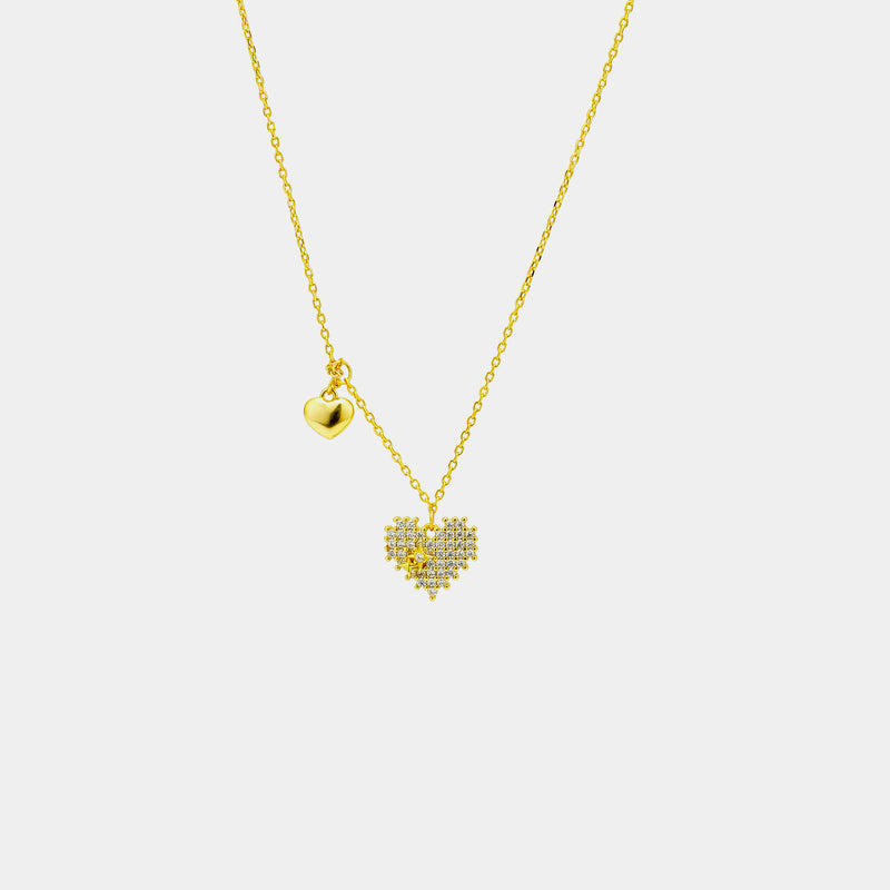 Silver Necklace With Hearts & Stars, Silver 925/1000, 3,2 g, gold-plated