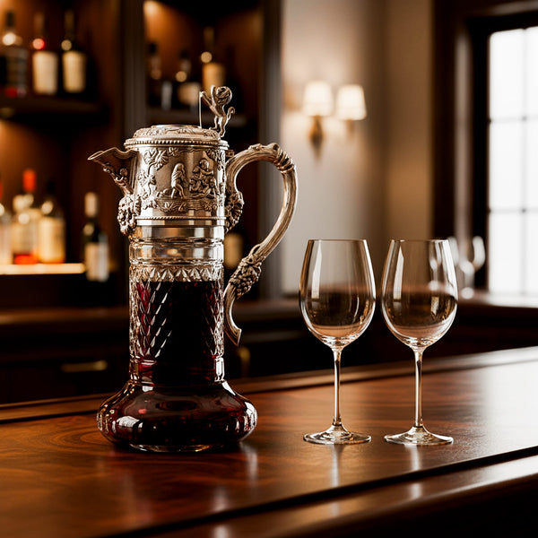 Crystal Pitcher Lion, Silver-Plated Decorations