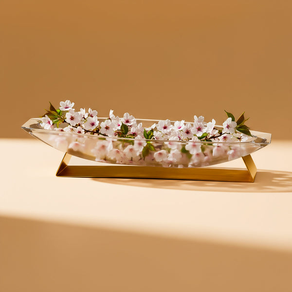 Design Bowl Star Boat with gold plated base