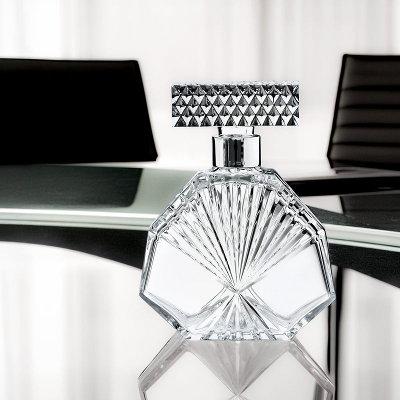 Crystal Decanter Carafe Pierre III., Silver-Plated round stopper