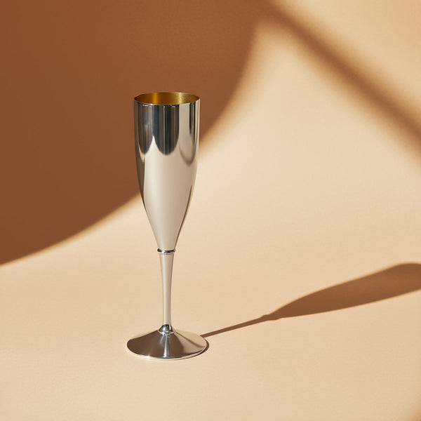Silver Wine and Champagne Glasses, Gold-plated, Silver 925/1000, 225 g