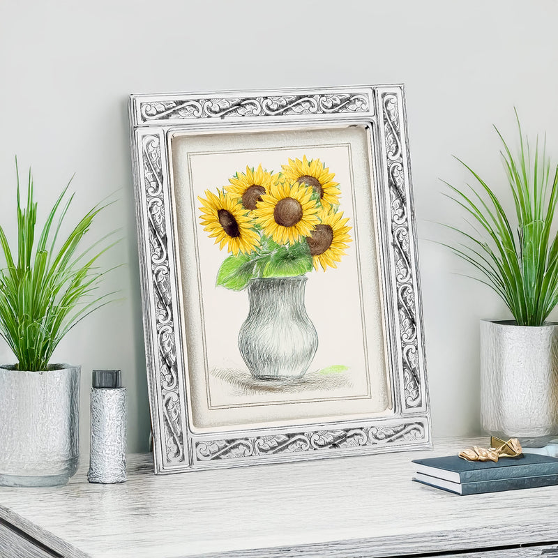 Silver Photo Frame Flowers, Silver 925/1000, 33 g