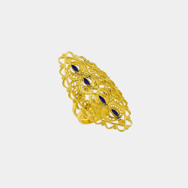 Women's Silver Ring Hearts, Silver 925/1000, 4 g, gold-plated