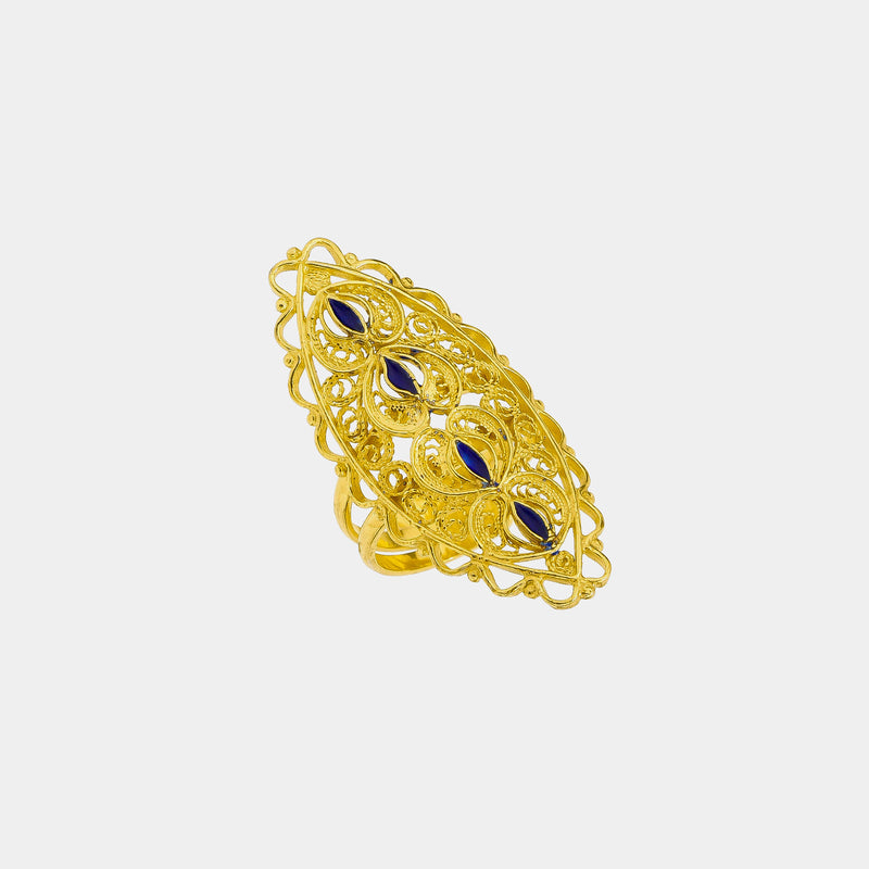 Women's Silver Ring Hearts, Silver 925/1000, 4 g, gold-plated