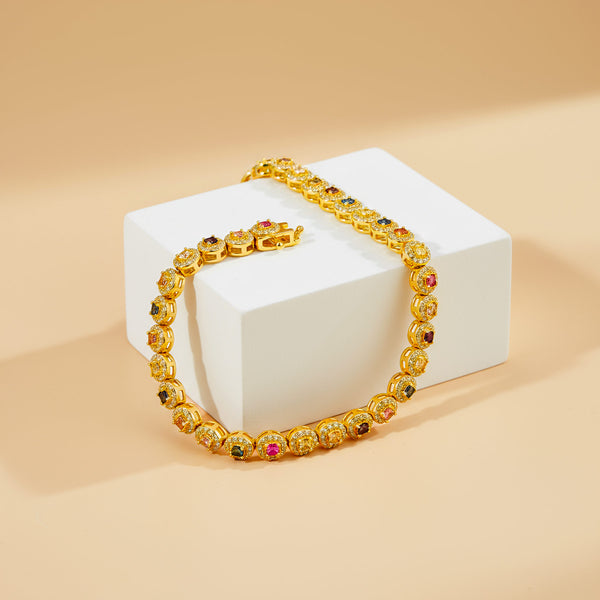 Silver Bracelet Principessa, Silver 925/1000, 10 g, gold-plated