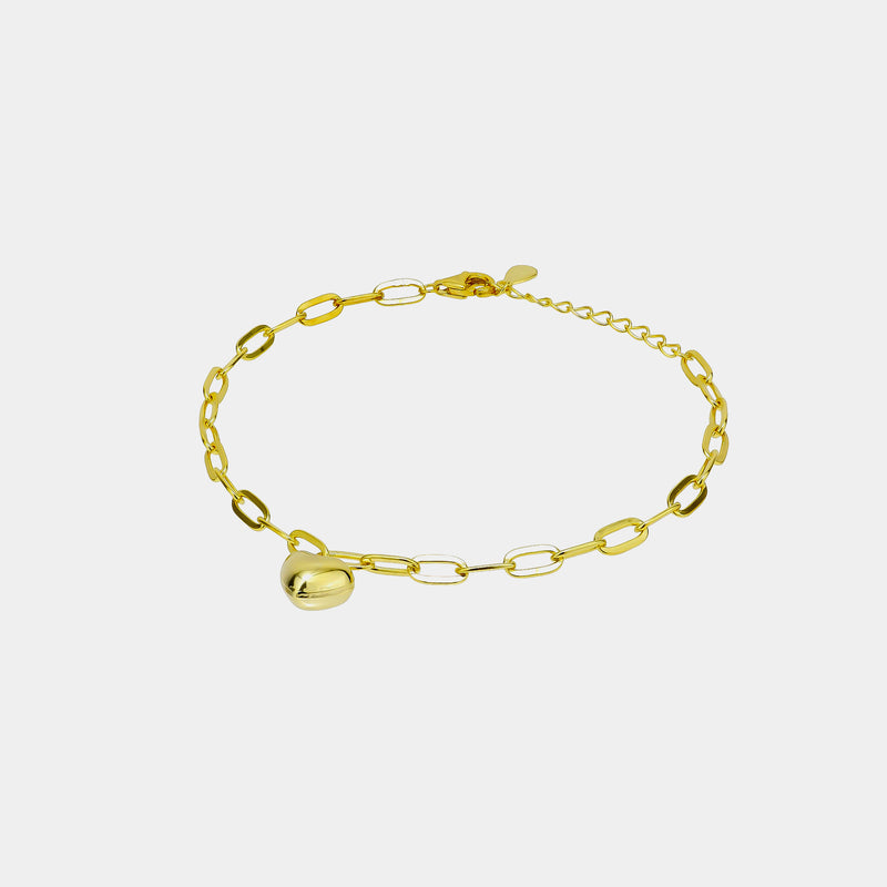 Silver Cuff Bracelet HEART, Silver 925/1000, 3 g, gold-plated