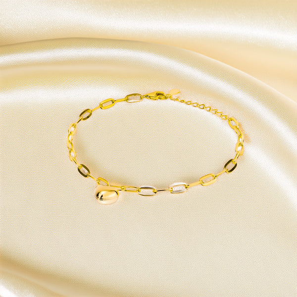 Silver Cuff Bracelet HEART, Silver 925/1000, 3 g, gold-plated