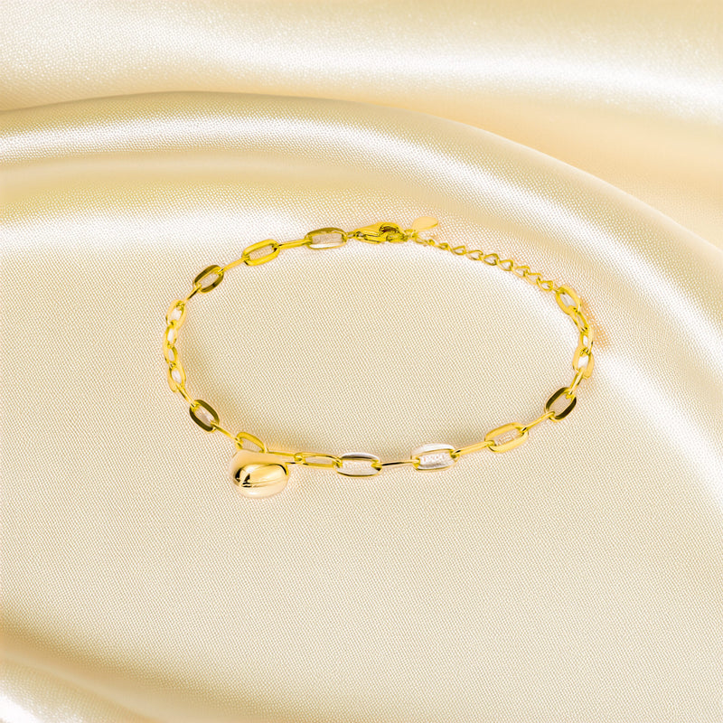 Silver Cuff Bracelet HEART, Silver 925/1000, 3 g, gold-plated