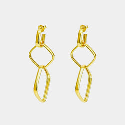 Silver Earrings Squares, Silver 925/1000, 6,5 g, gold-plated-ANTORINI®