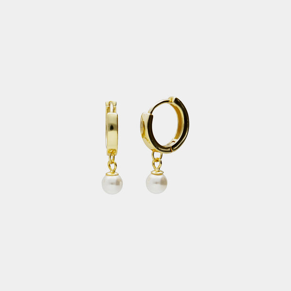Silver Earrings With Pearl, Silver 925/1000, 2,2 g, gold-plated
