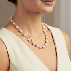 Silver Pearl Necklace Treasures, Silver 925/1000, 4,6 g, Gold-plated