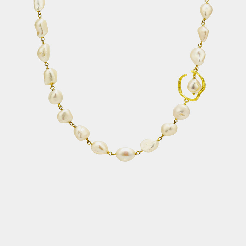 Silver Pearl Necklace Treasures, Silver 925/1000, 4,6 g, Gold-plated