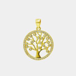 Silver Pendant Tree of Life, Silver 925/1000, 1,9 g, Gold-plated-ANTORINI®