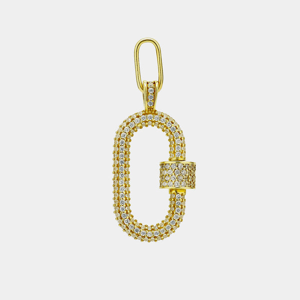 Silver Pendant Padlock, Silver 925/1000, 6,96 g, Gold-plated