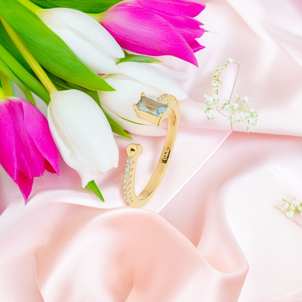 Women's Silver Ring Zirconia, Silver 925/1000, Gold-plated, 1,9 g