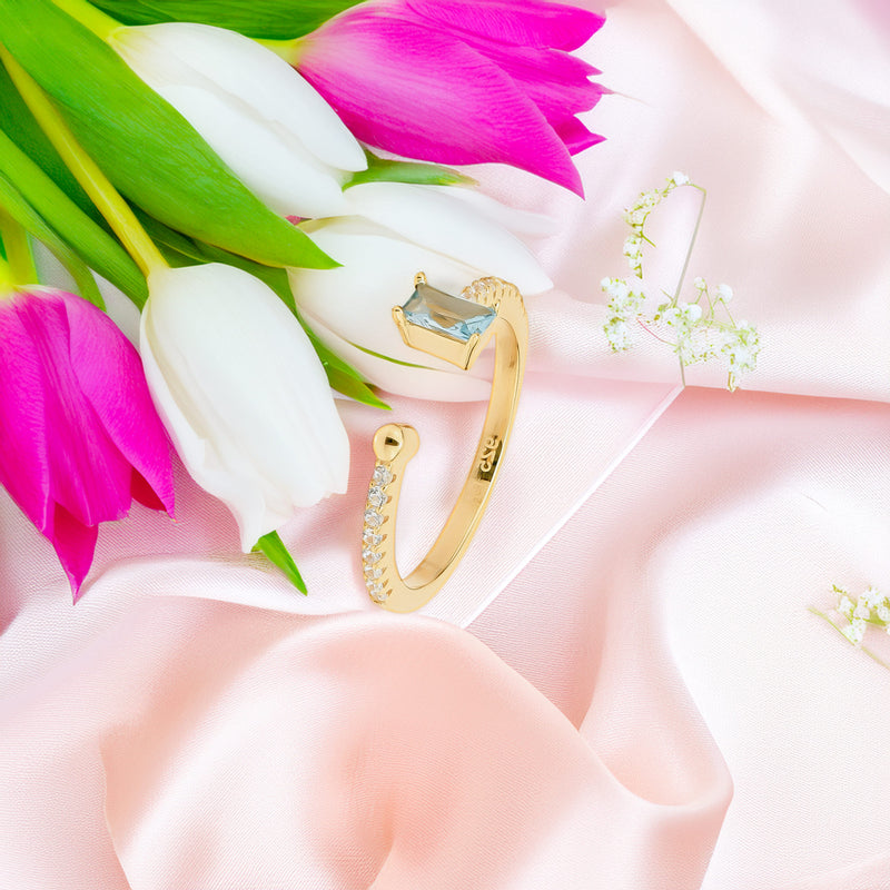 Women's Silver Ring Zirconia, Silver 925/1000, Gold-plated, 1,9 g