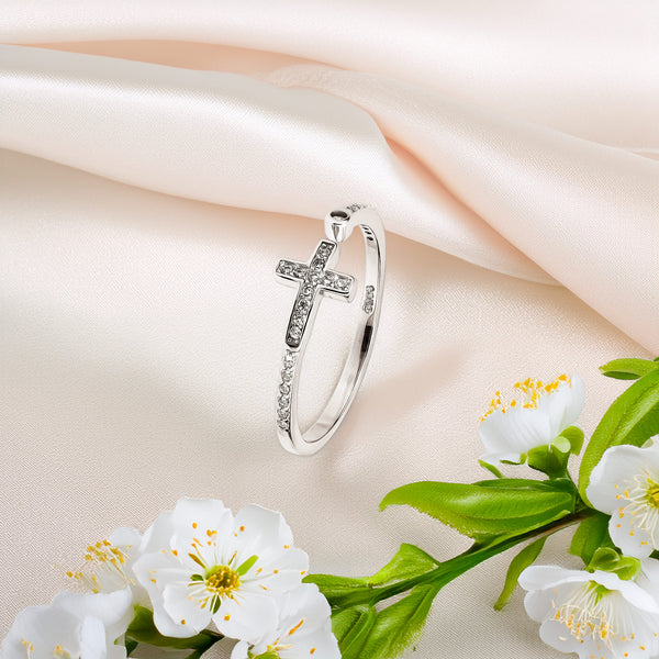 Women's Silver Ring Cross, Silver 925/1000, 1,2 g