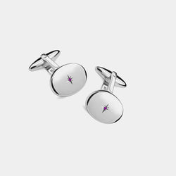 Silver Cufflinks With Ruby, 925/1000, 12 g
