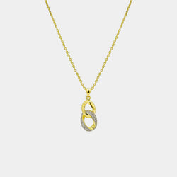 Silver Necklace Circles of Love, Silver 925/1000, 5 g, Gold-plated